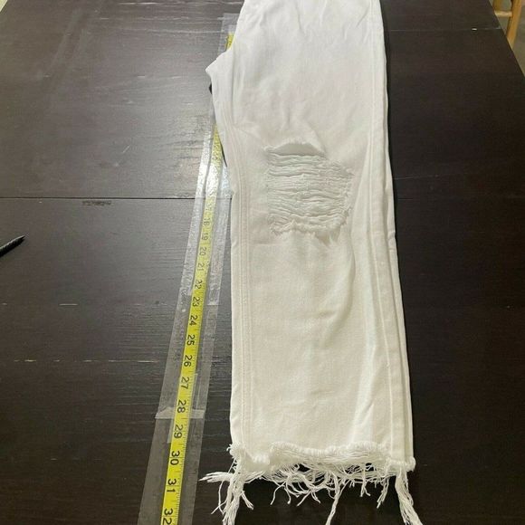 Pacsun Women Ultra High Rise Slim Jeans Size 30 White Distressed - Picture 6 of 11